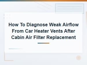 How to Diagnose Weak Airflow From Car Heater Vents After Cabin Air Filter Replacement